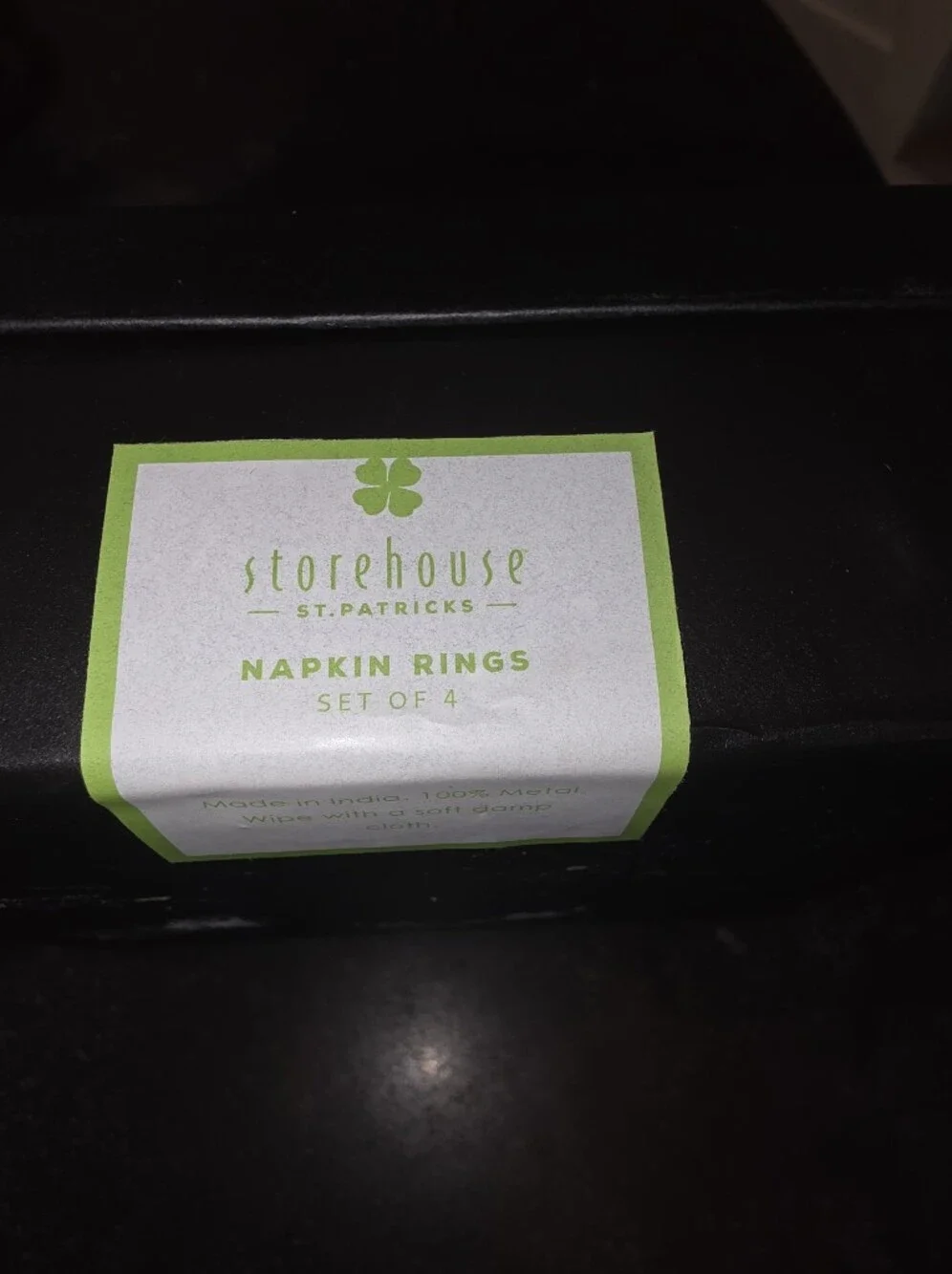 STOREHOUSE Crystal Napkin Rings CELEBRATE St. Patrick's Day
